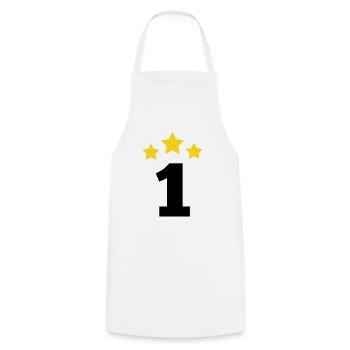 1 an étoile - cadeau de 1e anniversaire - Tablier de cuisine - blanc - Devant - AI Model Male 185 dark (185cm)