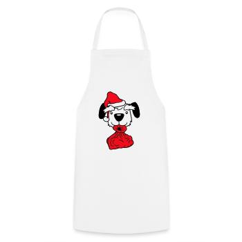 Hund Weihnachtsmann Weihnachten Geschenke Sack Hut - Kochschürze - Weiß - Vorne - AI Model Male 185 dark (185cm)