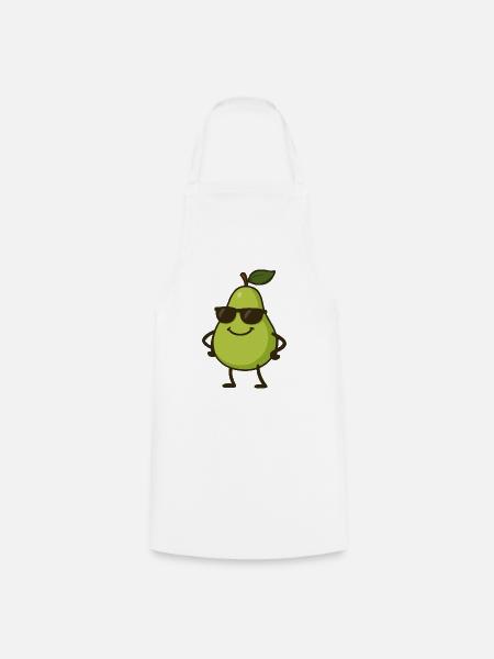Poire Bande Dessinée Cool - Tablier de cuisine - blanc