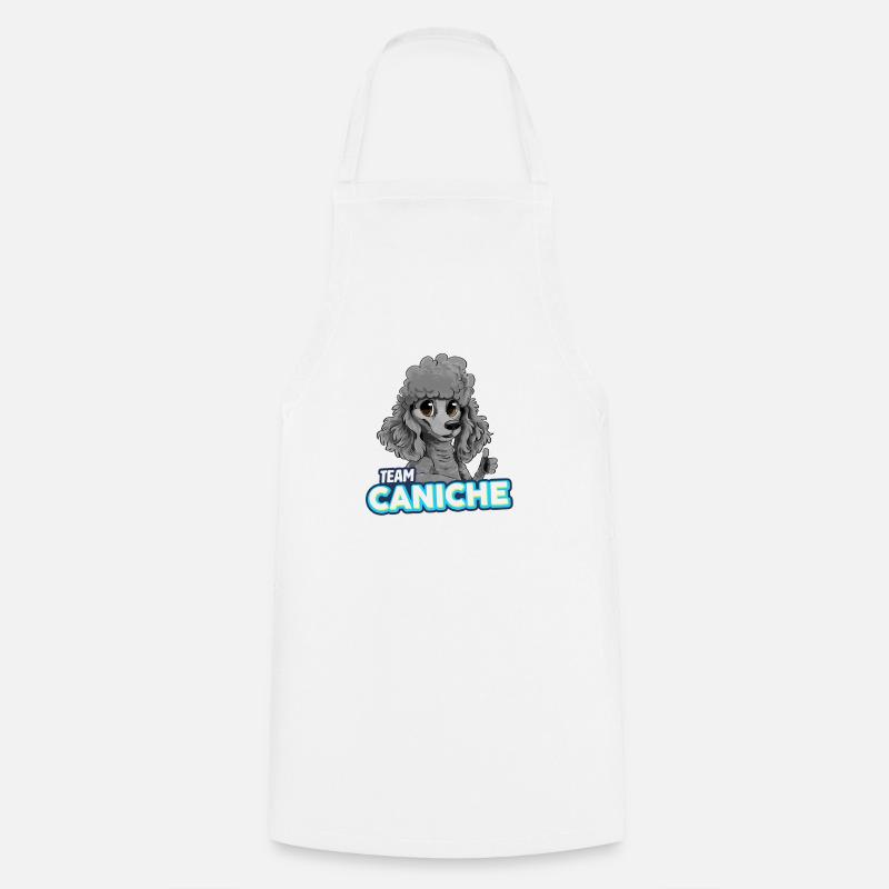Poodle - Grey - Cooking Apron - white