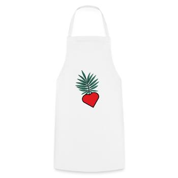 HEART. HEARTS. VALENTINE'S DAY. LOVE. LOVE. HEART - Cooking Apron - white - Front - AI Model Male 185 dark (185cm)