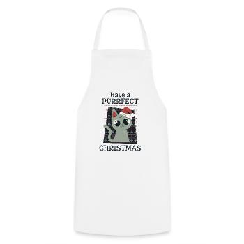 Chat de Noël - Chat de Noël Sweet Noël Miaou - Tablier de cuisine - blanc - Devant - AI Model Male 185 dark (185cm)