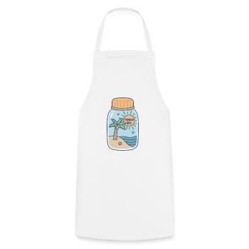 Vitamine Mer Plage Soleil Et Vagues Dans Une Bouteille - Tablier de cuisine - blanc - Devant - AI Model Male 185 dark (185cm)