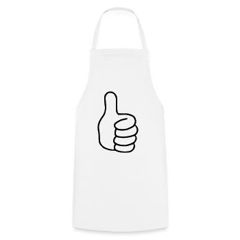 Emoji thumbs high sketch black - Cooking Apron - white - Front - AI Model Male 185 dark (185cm)