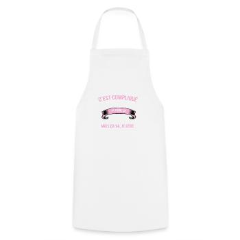 l aviation - Tablier de cuisine - blanc - Devant - AI Model Male 185 dark (185cm)