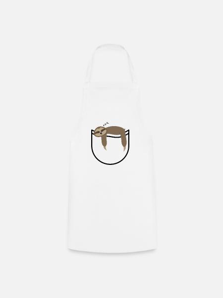 Paresseux de poche - Tablier de cuisine - blanc