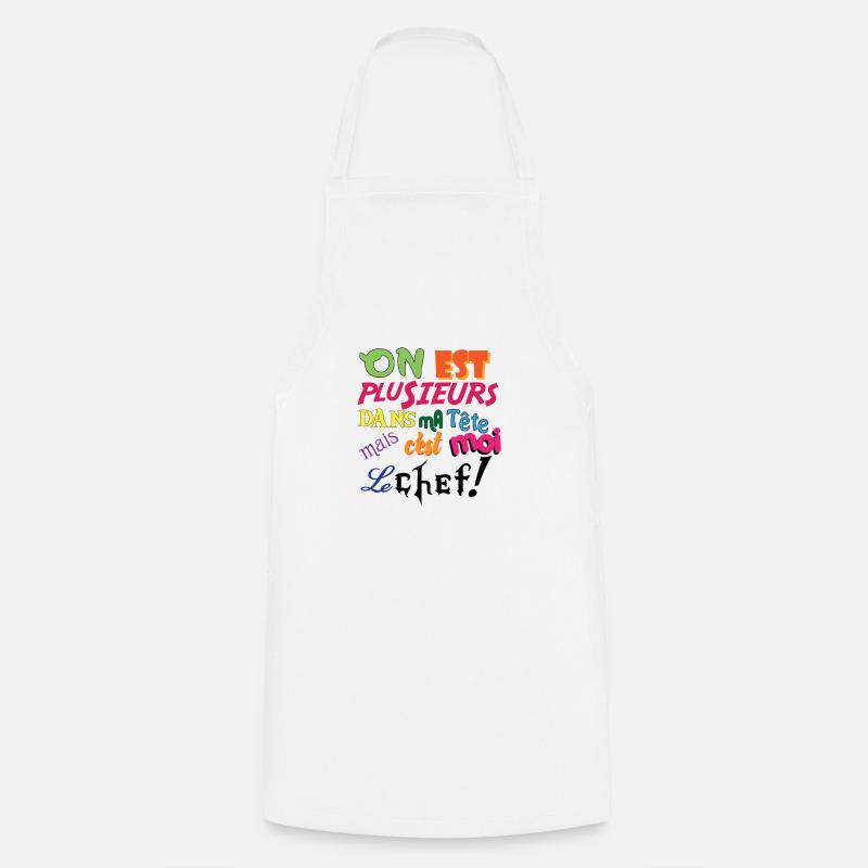 Fou dans ma tête - Tablier de cuisine - blanc