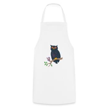 Hibou et champignons - Tablier de cuisine - blanc - Devant - AI Model Male 185 dark (185cm)