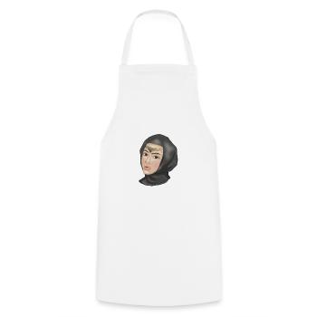 Muslim girl - Cooking Apron - white - Front - AI Model Male 185 dark (185cm)