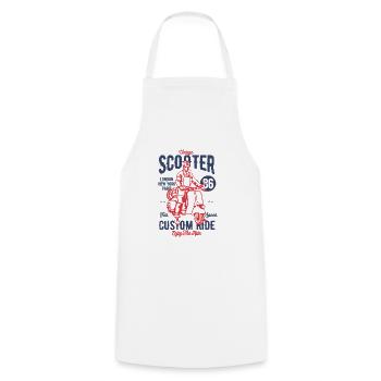 Vintage Scooter Custom Ride Full Speed - Cooking Apron - white - Front - AI Model Male 185 dark (185cm)