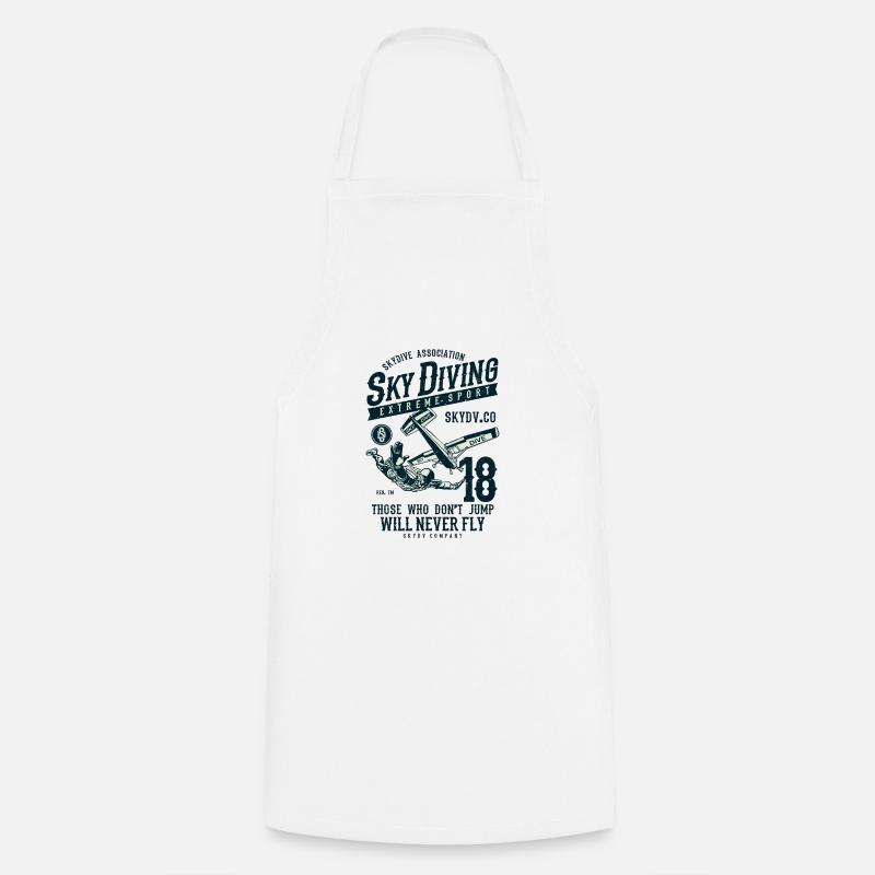Sky Diving Fallshirm jumping - Cooking Apron - white