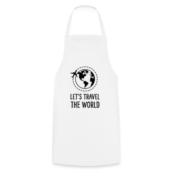 Let's travel the world - Cooking Apron - white - Front - AI Model Male 185 dark (185cm)