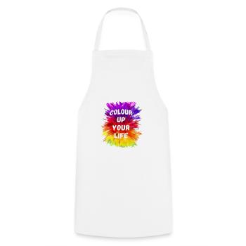 Colour Up Your Life - Kochschürze - Weiß - Vorne - AI Model Male 185 dark (185cm)