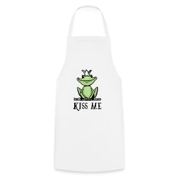 Embrasse-moi la grenouille - Tablier de cuisine - blanc - Devant - AI Model Male 185 dark (185cm)