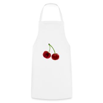 Cerises Paire de cerises - Tablier de cuisine - blanc - Devant - AI Model Male 185 dark (185cm)