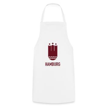 Hamburg Wappen Rot - Kochschürze - Weiß - Vorne - AI Model Male 185 dark (185cm)