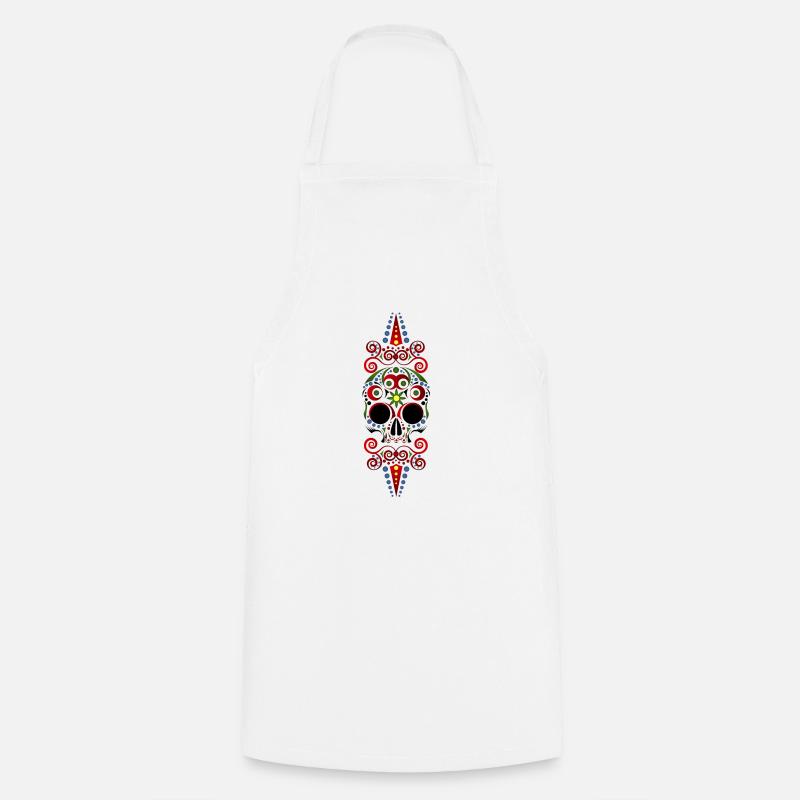 Mexican Skull - Cooking Apron - white