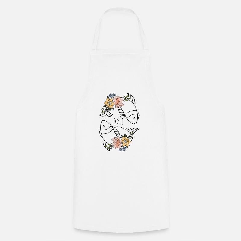 Zodiac Flower Retro - Cooking Apron - white