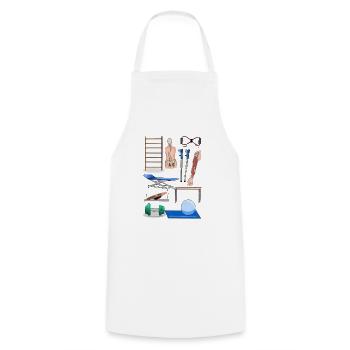 Physiotherapy - Cooking Apron - white - Front - AI Model Male 185 dark (185cm)