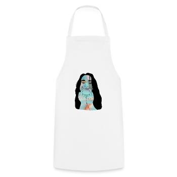 Doigt sourire - Tablier de cuisine - blanc - Devant - AI Model Male 185 dark (185cm)