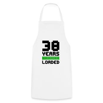 38 Years Loaded 38. Geburtstag - Kochschürze - Weiß - Vorne - AI Model Male 185 dark (185cm)