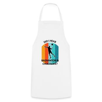 Badminton, Badminton, Badminton, Chocolate - Cooking Apron - white - Front - AI Model Male 185 dark (185cm)
