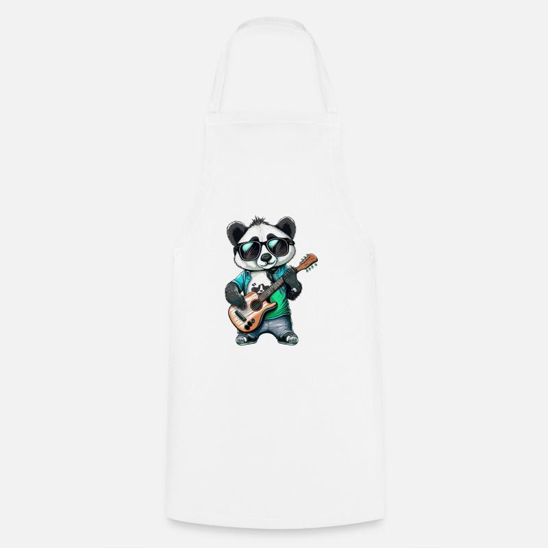 Panda Wippe - Kochschürze - Weiß