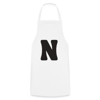 N - Cooking Apron - white - Front - AI Model Male 185 dark (185cm)
