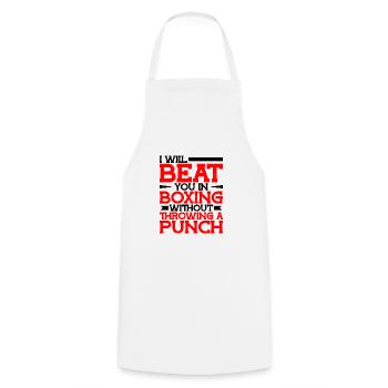 vous battra en boxe sans lancer un coup de poing - Tablier de cuisine - blanc - Devant - AI Model Male 185 dark (185cm)