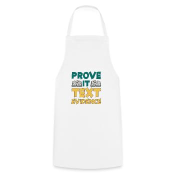 Prove It, Text Evidence 30 - Cooking Apron - white - Front - AI Model Male 185 dark (185cm)