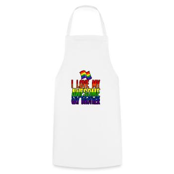 J’aime mon frère gay génial 4 - Tablier de cuisine - blanc - Devant - AI Model Male 185 dark (185cm)