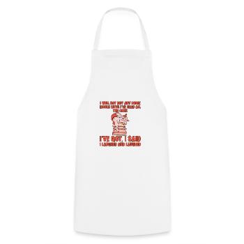 I Will Not Buy Any More Books - Cooking Apron - white - Front - AI Model Male 185 dark (185cm)