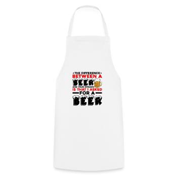 La différence entre une bière et votre opinion 2 - Tablier de cuisine - blanc - Devant - AI Model Male 185 dark (185cm)
