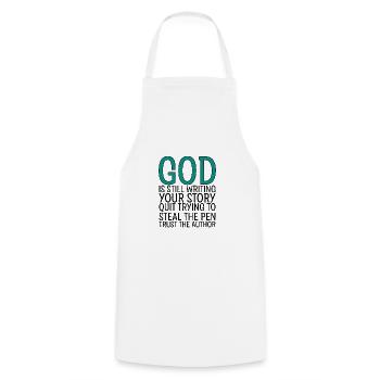 God Is Still Writing Your Story - Cooking Apron - white - Front - AI Model Male 185 dark (185cm)