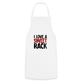 I Love A Sweet Rack - Kochschürze - Weiß - Vorne - AI Model Male 185 dark (185cm)