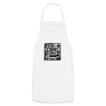 Accro au codage 11 - Tablier de cuisine - blanc - Devant - AI Model Male 185 dark (185cm)