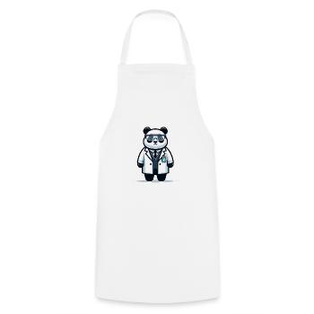 Mignon panda scientifique - Tablier de cuisine - blanc - Devant - AI Model Male 185 dark (185cm)