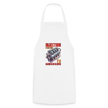 Injection Is Nice But I'd Rather Be Blown 16 - Cooking Apron - white - Front - AI Model Male 185 dark (185cm)
