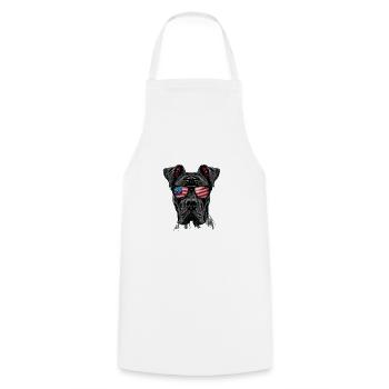 Great Dane with American Sunglasses - Cooking Apron - white - Front - AI Model Male 185 dark (185cm)