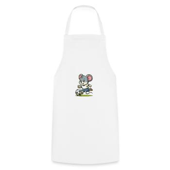 Souris de joueur de football mignon - Tablier de cuisine - blanc - Devant - AI Model Male 185 dark (185cm)