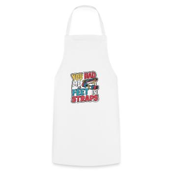 You Had Me At Feet In Straps 57 - Cooking Apron - white - Front - AI Model Male 185 dark (185cm)