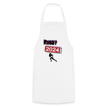 Rugby Spielerin Team Turnier Mannschaft 2024 - Kochschürze - Weiß - Vorne - AI Model Male 185 dark (185cm)