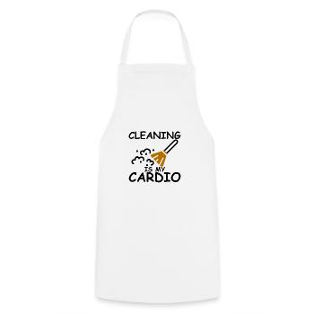 Cleaning Is My Cardio - Cooking Apron - white - Front - AI Model Male 185 dark (185cm)