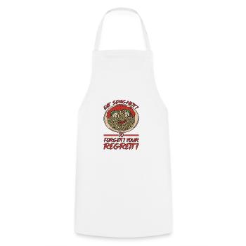 Eat Spaghetti To Forgetti Your Regretti 5 - Kochschürze - Weiß - Vorne - AI Model Male 185 dark (185cm)