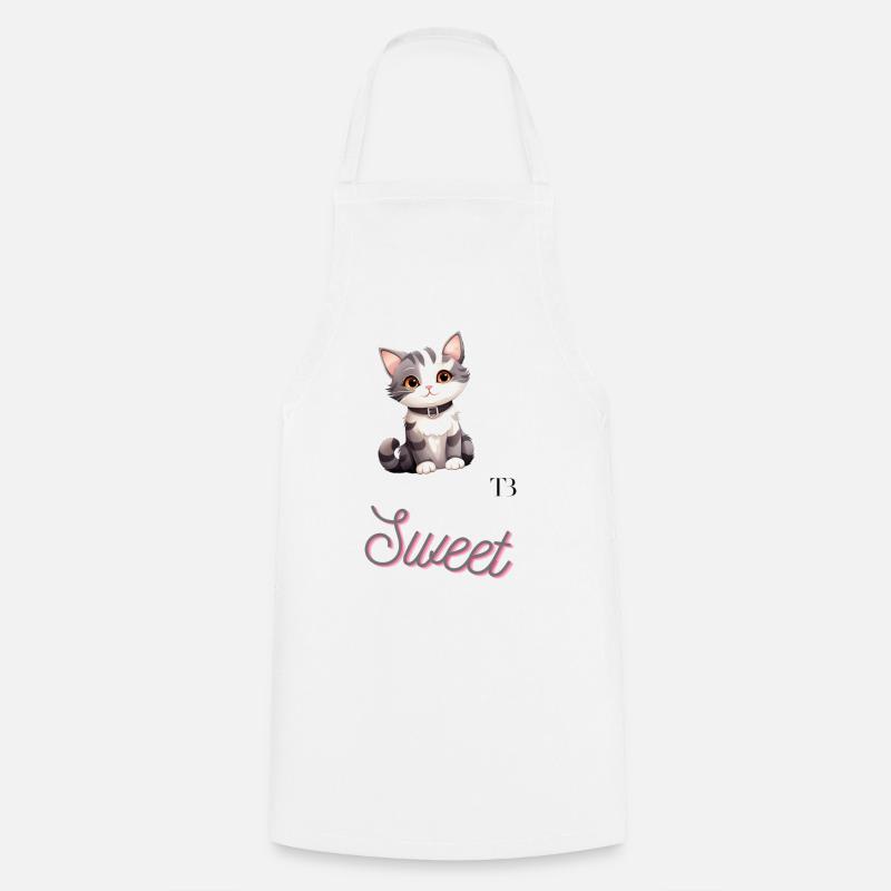 Chat mignon - Tablier de cuisine - blanc