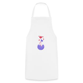 Enchanted Rose - Cooking Apron - white - Front - AI Model Male 185 dark (185cm)