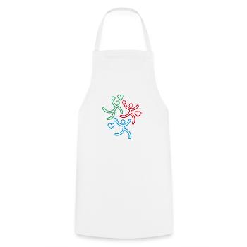 The 3 handballers - Cooking Apron - white - Front - AI Model Male 185 dark (185cm)