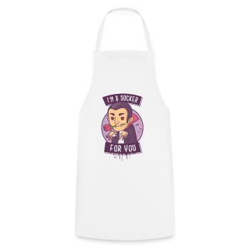 I'm a Sucker For You - Vampire Edition - Cooking Apron - white - Front - AI Model Male 185 dark (185cm)