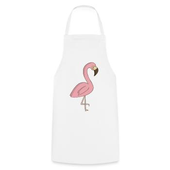 Flamingo - Kochschürze - Weiß - Vorne - AI Model Male 185 dark (185cm)