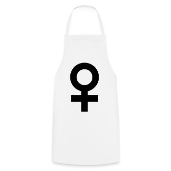 Symbol: femininity - woman (colors can be customized!) - Cooking Apron - white - Front - AI Model Male 185 dark (185cm)